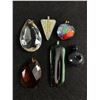 Image 2 : Lot Of Various Vintage Glass Pendants, Necklace & Pair Of Earrings