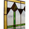 Image 2 : Vintage Stained Glass Window Pane w/ Missing Piece On 1 Panel & Crack In Another. NO SHIPPING. Appro