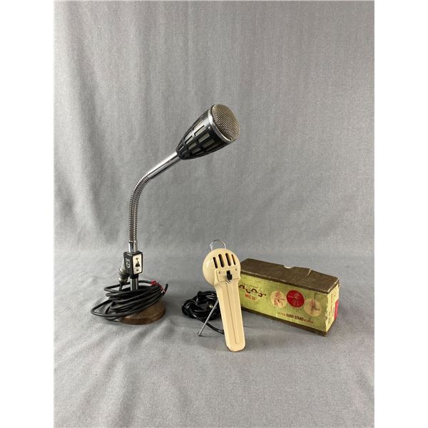 Vintage Philips EL-6032/00 Microphone & Acos Mic 30 Crystal Hand-Stand Microphone In Original Box