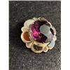Image 2 : Grogeous Vintage Scottish/Celtic Brooch w/ Amethysts and Agate Gemstones
