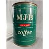 Image 1 : Vintage MJB 4lb Coffee Tin. Approx. 81/2" T