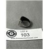 Image 2 : Large Men's Antique Ring. 10 Karat Gold & Sterling