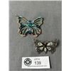 Image 1 : Vintage Rhinestones Butterfly Brooch & Pendant