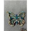Image 2 : Vintage Rhinestones Butterfly Brooch & Pendant