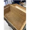 Image 2 : Antique Metal Curved Top Trunk w/ Wood & Metal Accents. Approx. 34" L x 21" H x 19"W