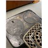 Image 8 : Gorgeous "18Arcola82" Arcola Cast Iron Stove/Heater. NO SHIPPING. Approx. 40"H w/Trophy Ornament x 2