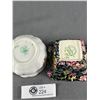 Image 2 : Vintage Décor Lot - Hammersley Flower Pot,Royal Winton "Nantwich" Sugar Bowl & Small Art Glass Posy 