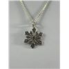 Image 2 : Very Pretty Sterling Necklace w/ Snowflake Marcasite Pendants