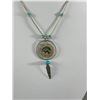 Image 2 : Unusual Sterling + Turquoise Vintage First Nations Necklace