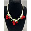 Image 2 : C. 1940 Cherry Dangle Necklace