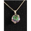 Image 2 : Sterling Silver Mystic Topaz Stone Pendant & Chain Necklace