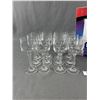 Image 2 : 12- Bohemian Crystal 90ml Wine Glasses, Tulip Shape Fluted Stems Made In Czech Republic