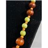 Image 2 : Brown & Green, Rhinestone Beads Necklace, 19"L