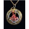 Image 2 : Rare Vintage Spanish Damascene Dancer Pendant w/ Chain Necklace