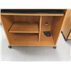 Image 2 : Wooden Rolling Desk w/ Undershelves 36"x20"x30"H