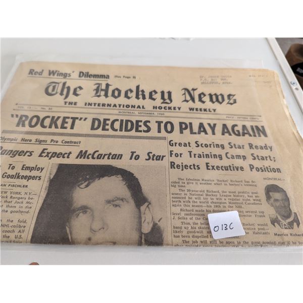 Hockey News September 1960