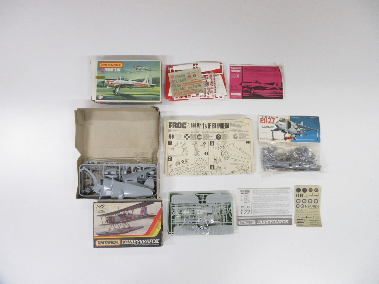 ASSORTED BRITISH AIRPLANE MODEL KIT LOT