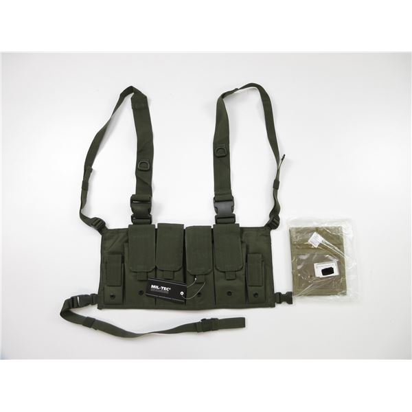 MIL-TEC CHEST RIG AND ROTHCO DELUXE IDENTIFICATION HOLDER LOT