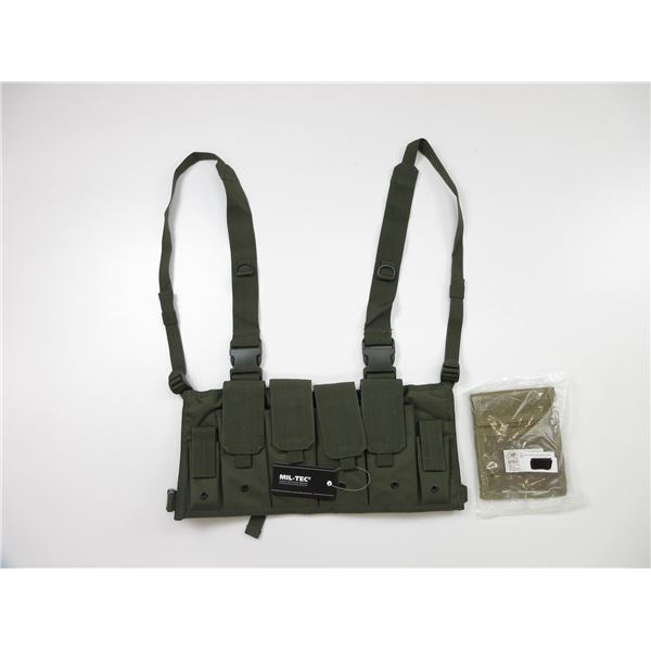 MIL-TEC CHEST RIG AND ROTHCO DELUXE IDENTIFICATION HOLDER LOT