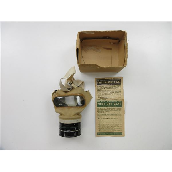 WWII CANADIAN GAS MASK AND FILTER LOT