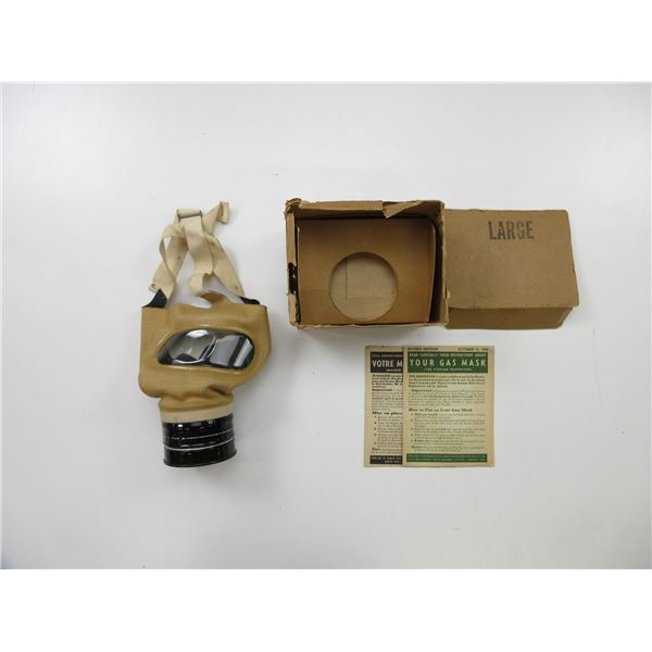 WWII CANADIAN GAS MASK AND FILTER LOT