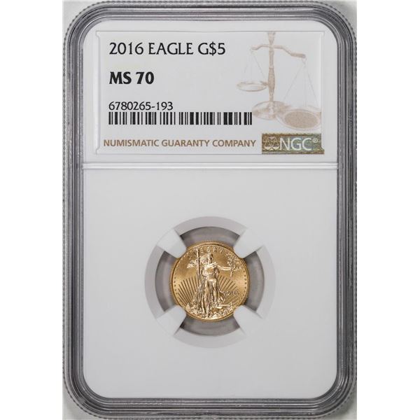 2016 $5 American Gold Eagle Coin NGC MS70