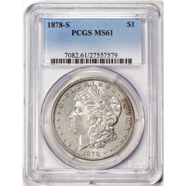 1878-S $1 Morgan Silver Dollar Coin PCGS MS61