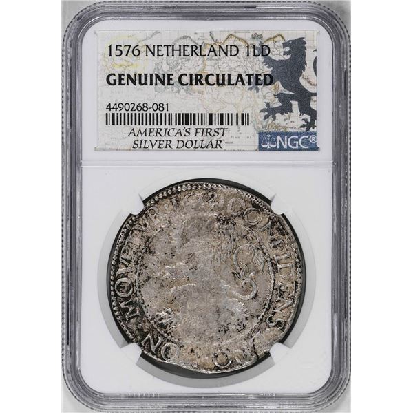 1576 Netherland Dutch Lion Daalder Silver Coin NGC Genuine Circulated