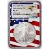 Image 1 : 2021 Type 2 $1 American Silver Eagle Coin NGC MS70 Flag Core