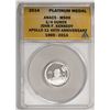 Image 1 : 2014 Proof 1/4 oz Platinum JFK Apollo 11 Anniversary Medal ANACS MS69