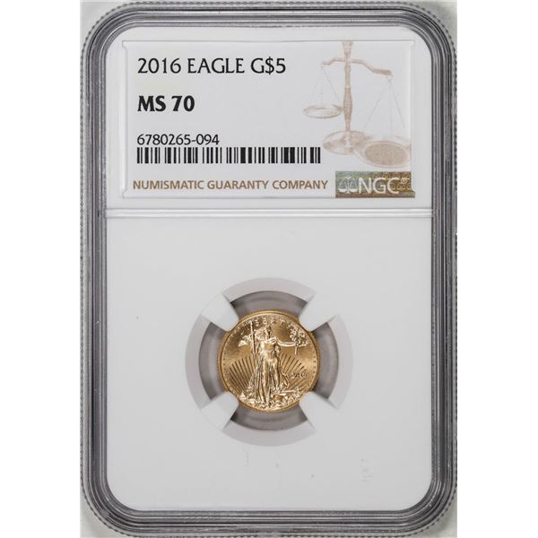 2016 $5 American Gold Eagle Coin NGC MS70