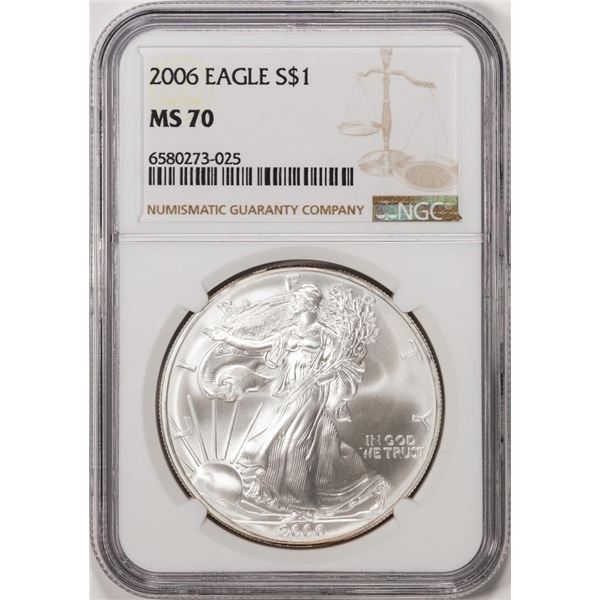2006 $1 American Silver Eagle Coin NGC MS70