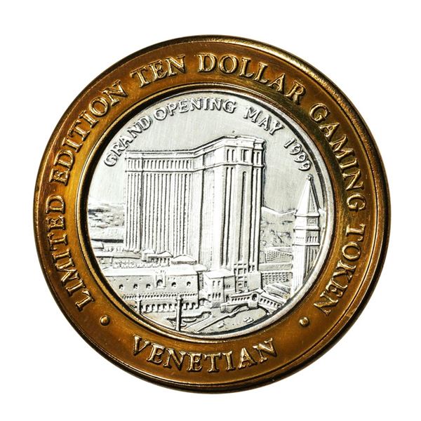 .999 Silver The Venetian Las Vegas Nevada $10 Casino Limited Edition Gaming Token