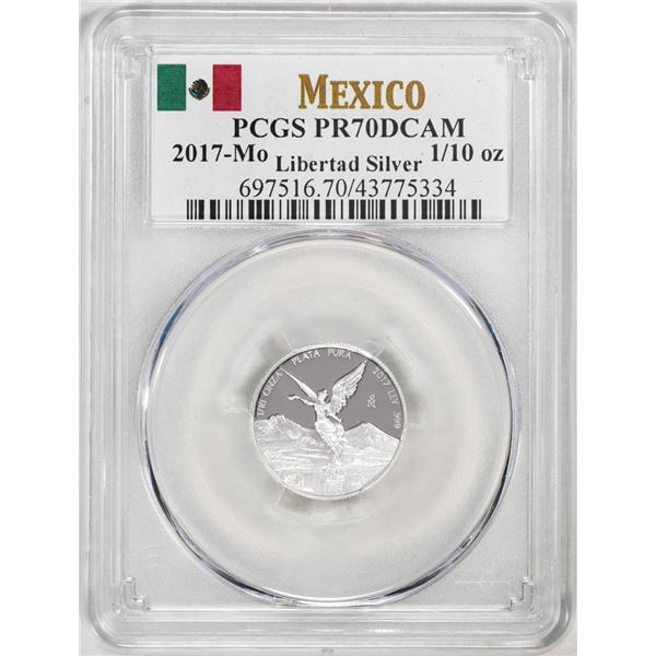 2017-Mo Mexico Proof 1/10 oz Silver Libertad Coin PCGS PR70DCAM