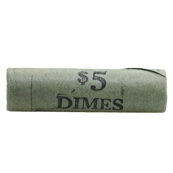 Original Bank Wrapped Roll of (50) Brilliant Uncirculated 1960 Roosevelt Dime Coins