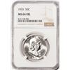 Image 1 : 1955 Franklin Half Dollar Coin NGC MS64FBL