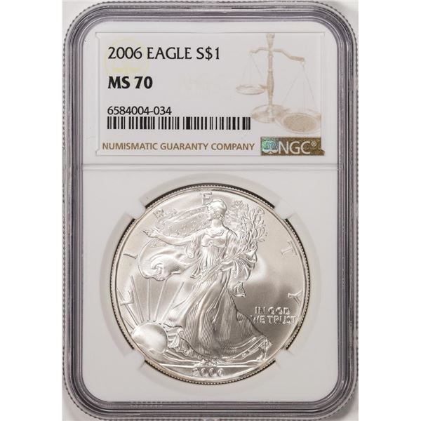 2006 $1 American Silver Eagle Coin NGC MS70