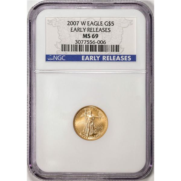 2007-W Burnished $5 American Gold Eagle Coin NGC MS69 Early Releases