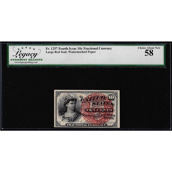 1863 Fourth Issue 10 Cent Fractional Currency Note Fr.1257 Legacy Choice About New 58