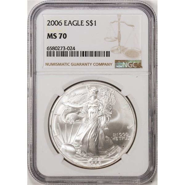 2006 $1 American Silver Eagle Coin NGC MS70