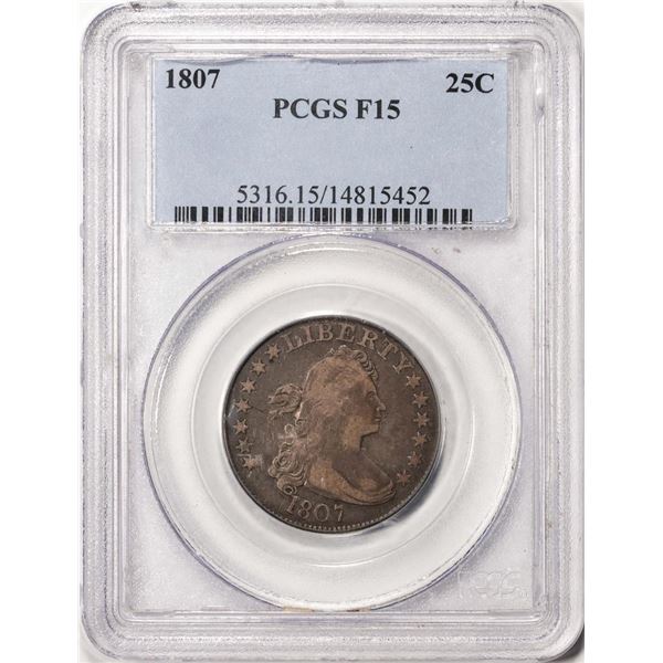 1807 Draped Bust Quarter Coin PCGS F15