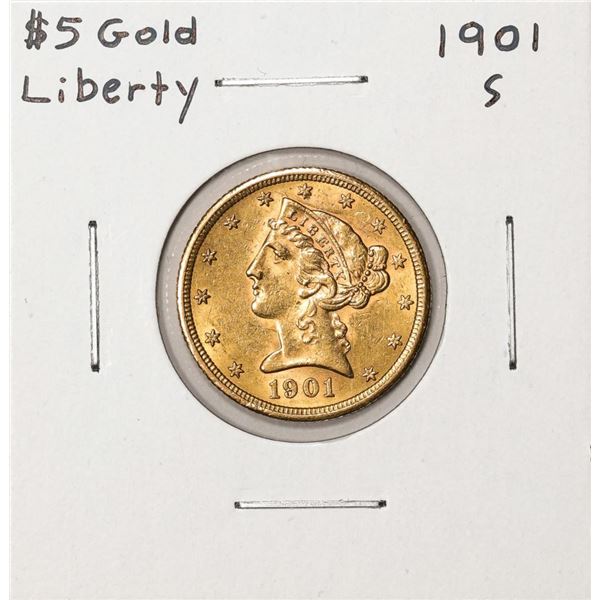 1901-S $5 Liberty Head Half Eagle Gold Coin