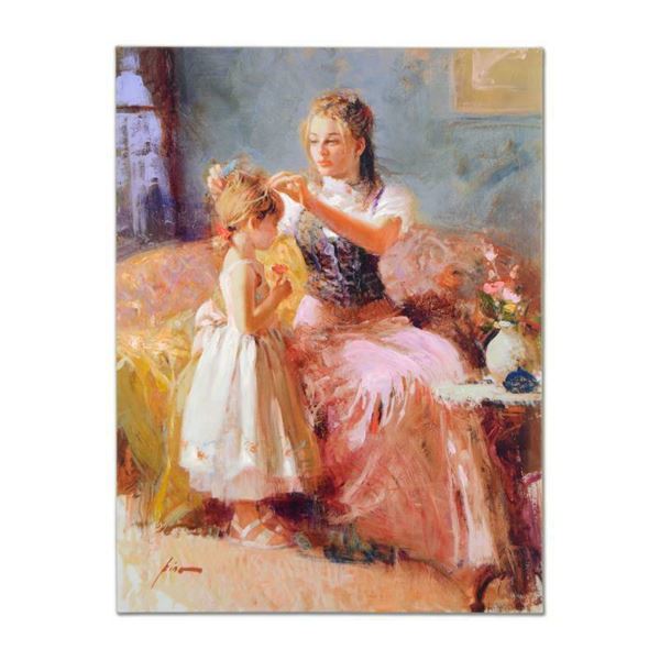 Pino (1939-2010) "Little Lady" Limited Edition Giclee On Canvas