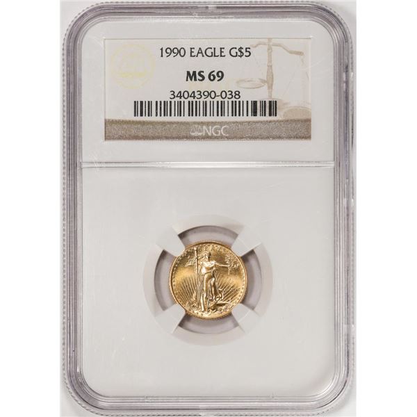 1990 $5 American Gold Eagle Coin NGC MS69