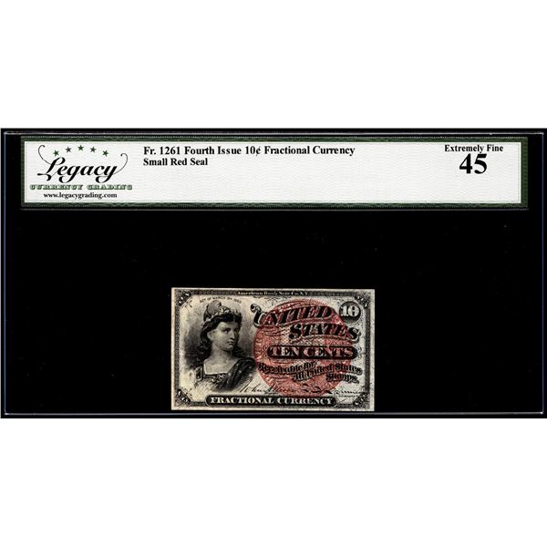 1863 Fourth Issue 10 Cents Fractional Currency Note Fr.1261 Legacy Extremely Fine 45