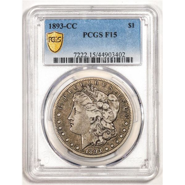 1893-CC $1 Morgan Silver Dollar Coin PCGS F15