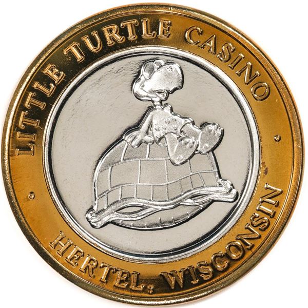 .999 Silver Little Turtle Casino Hertel, WI $10 Limited Edition Casino Gaming Token