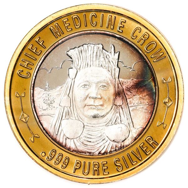 .999 Silver Chief Medicine Crow $10 Casino Limited Native American Series Token