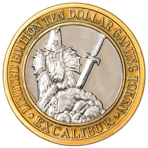 .999 Silver Excalibur Las Vegas Nevada $10 Casino Limited Edition Gaming Token