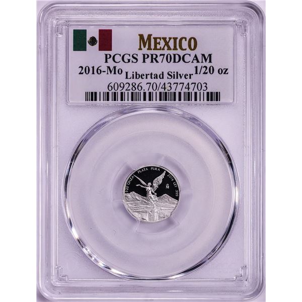 2016-Mo Mexico Proof 1/20 oz Silver Libertad Coin PCGS PR70DCAM